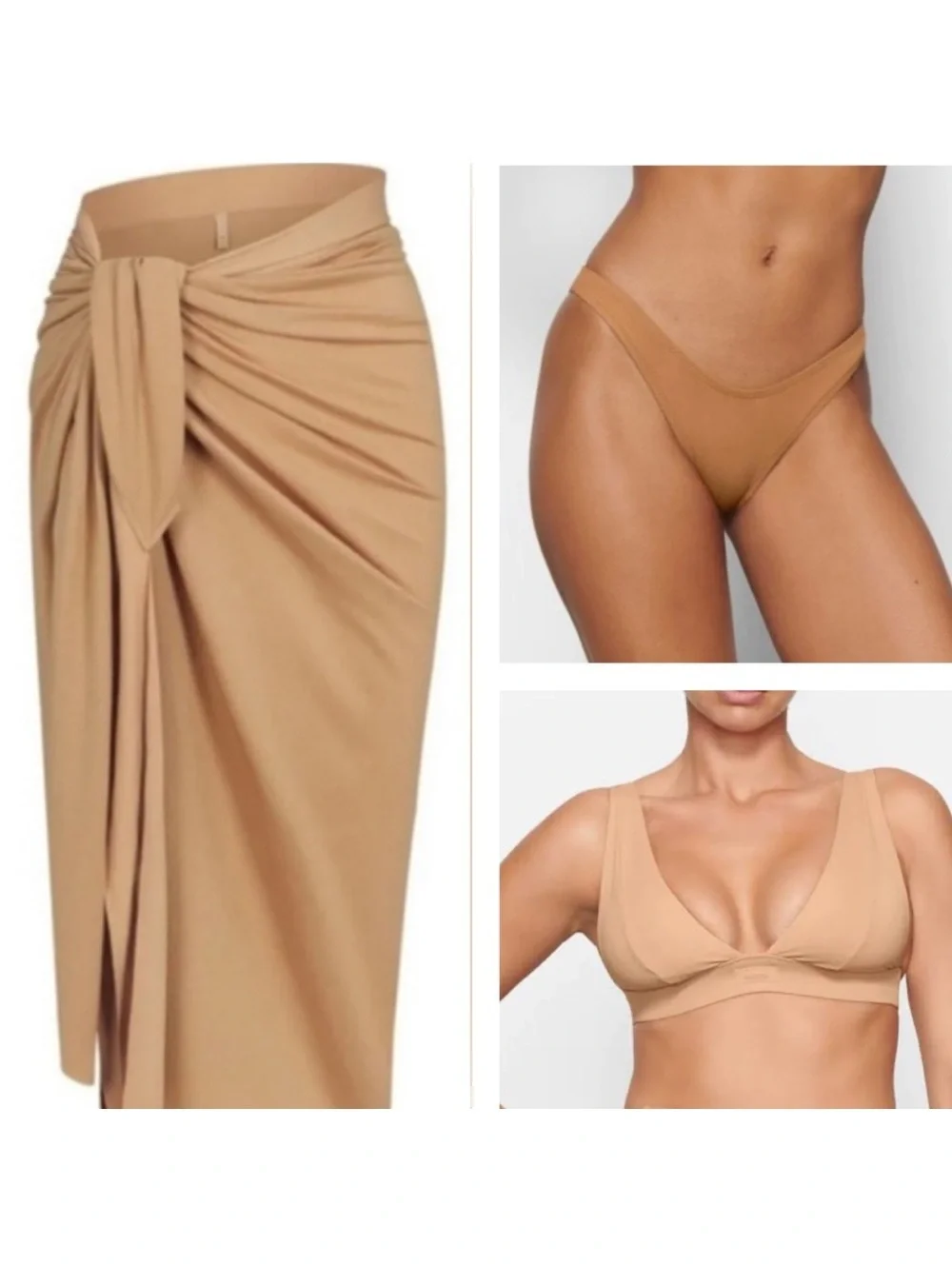 Skims Swim Sarong Skirt , Plunge Bikini Set 2X AND 3X MISMATCH